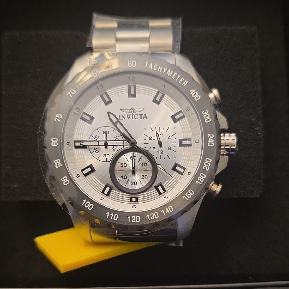Invicta Silver and Black Speedway men's Watch 48mm